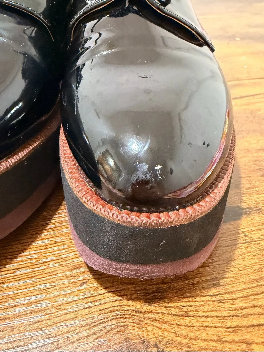 Women’s Kensie  Black Patent Platform Lace-Up Oxfords Size 9